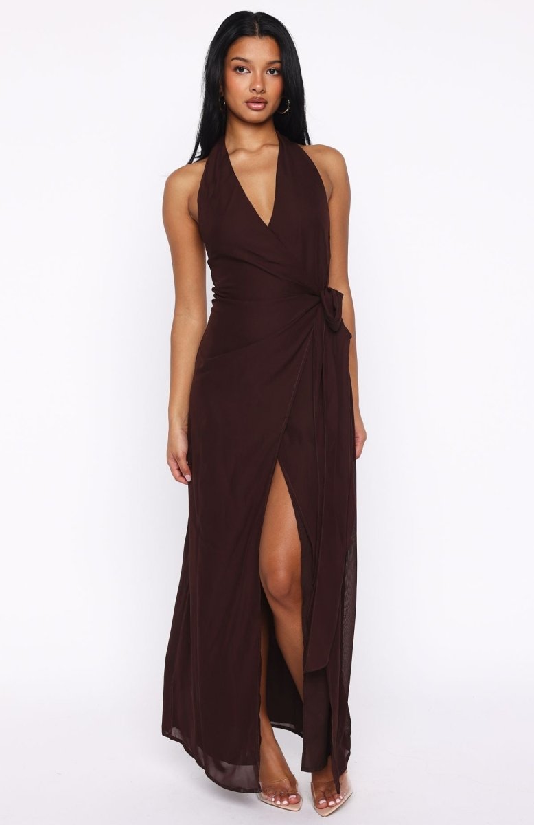 How I Feel Halter Maxi Dress Chocolate - MISMIEXDAL2032-1-XXS