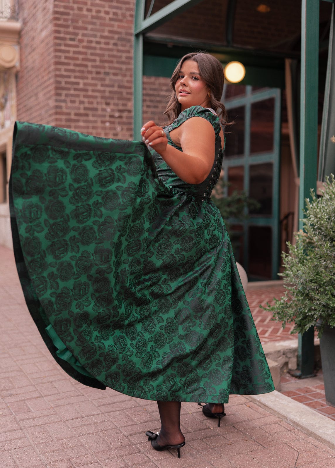 Campbell Midi Corset Dress Green