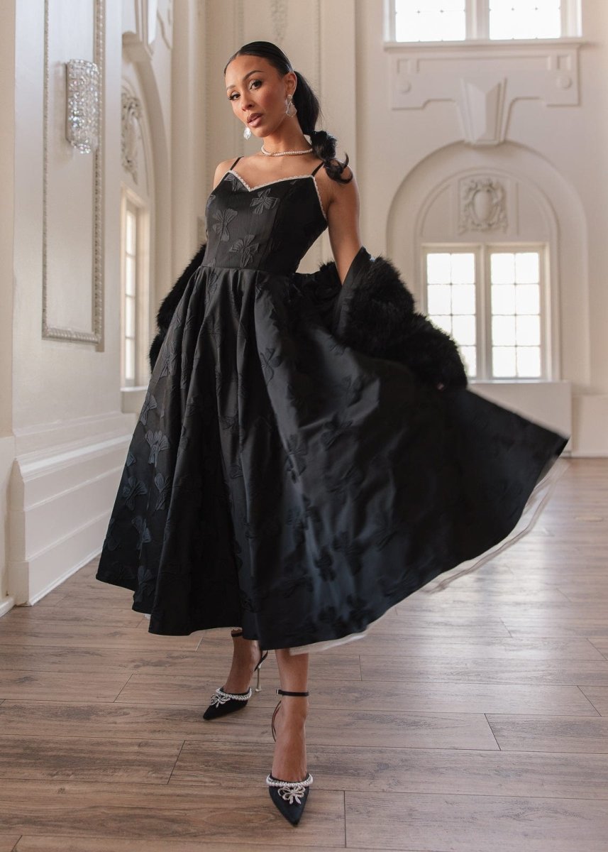 Kelly Midi Formal Dress - Black - MISMIJK2426-W-BLK-00