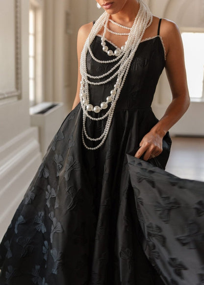 Kelly Midi Formal Dress - Black - MISMIJK2426-W-BLK-00