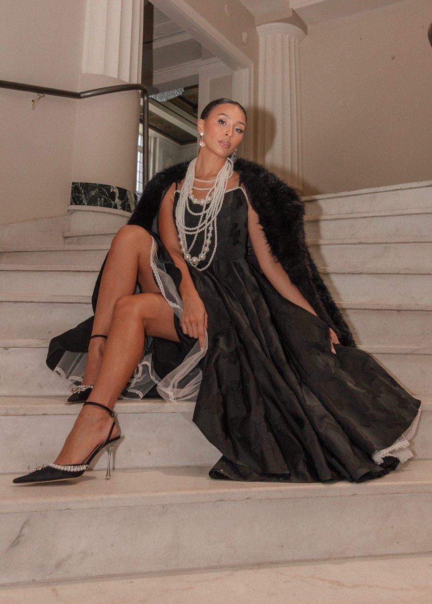 Kelly Midi Formal Dress - Black - MISMIJK2426-W-BLK-00