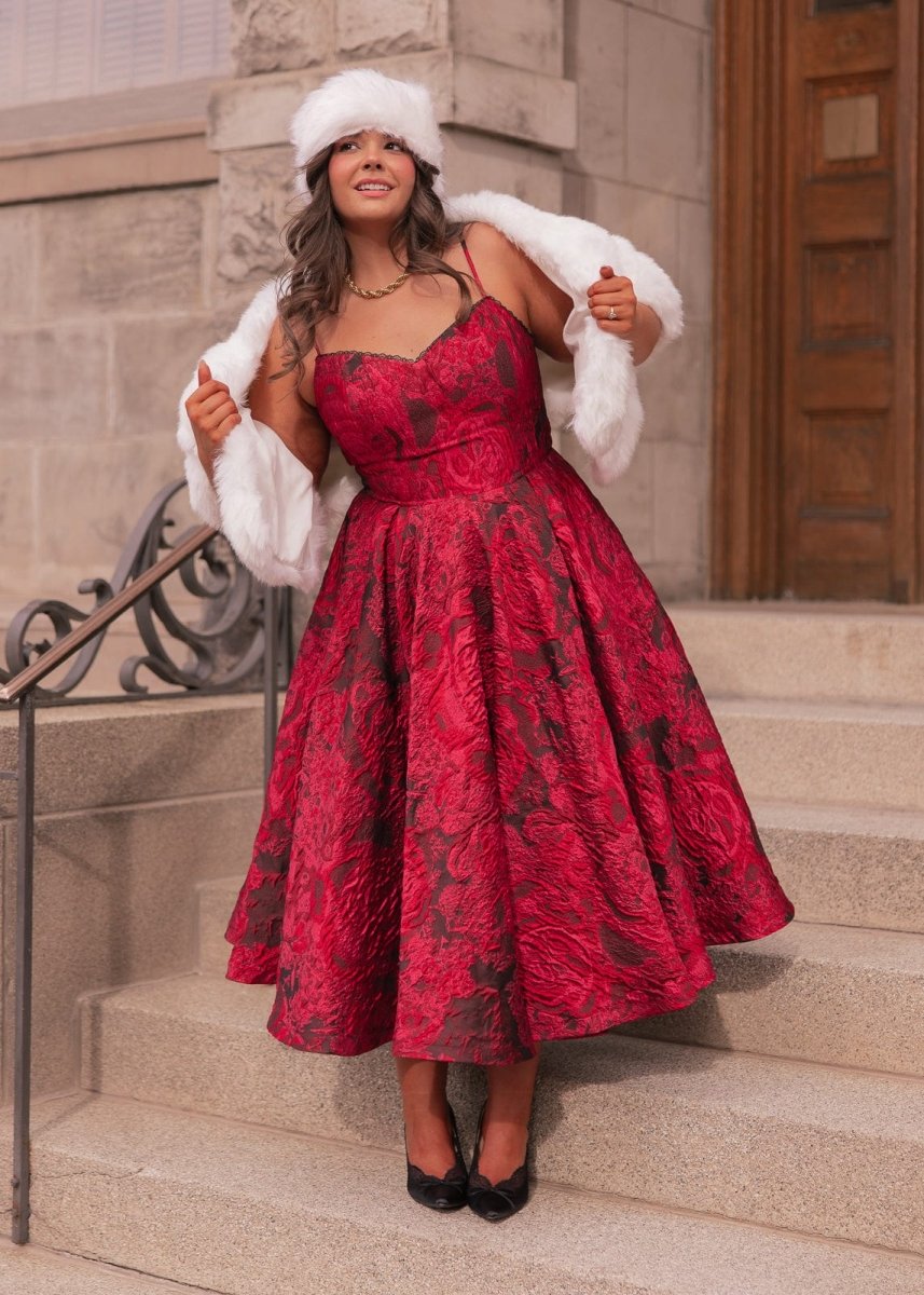 Kelly Midi Holiday Dress - Red - MISMIJK2426-W-RED-00