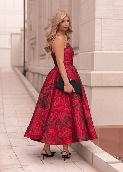 Kelly Midi Holiday Dress - Red - MISMIJK2426-W-RED-00