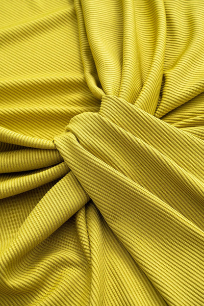 Knot Ruched Sleeveless Tank Top - MISMIMCWTT2502190074-LIME-XS