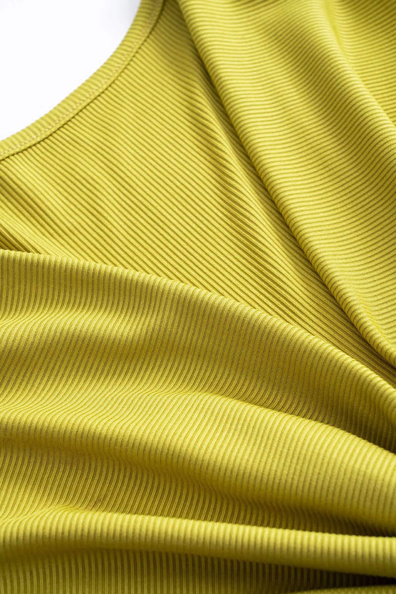 Knot Ruched Sleeveless Tank Top - MISMIMCWTT2502190074-LIME-XS