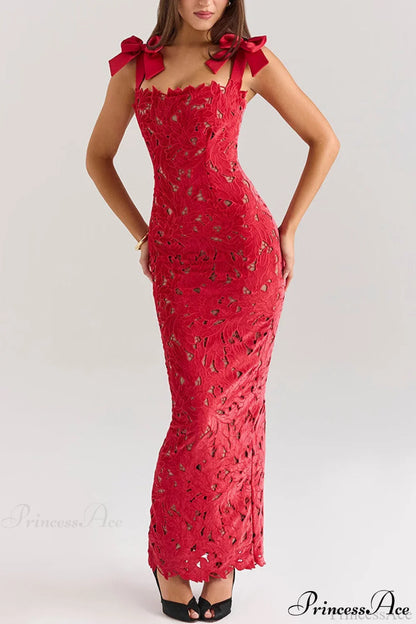 Lace Bow Bodycon Party Dress