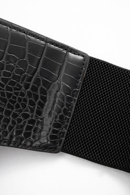 Leather Wide Belt Corset - MISMIMCAWC2509090115-BLACK-F