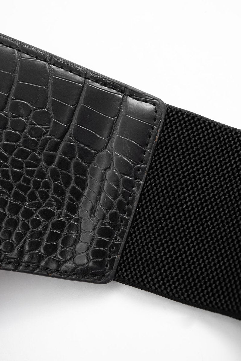 Leather Wide Belt Corset - MISMIMCAWC2509090115-BLACK-F