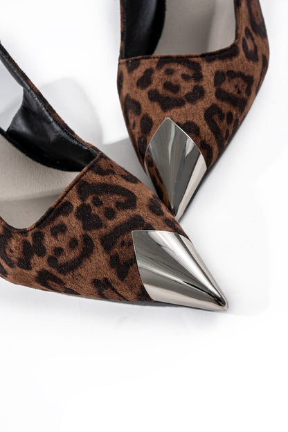 Leopard Metallic Pointed Toe Heels - MISMIMCSHG2510130120-BROWN-37