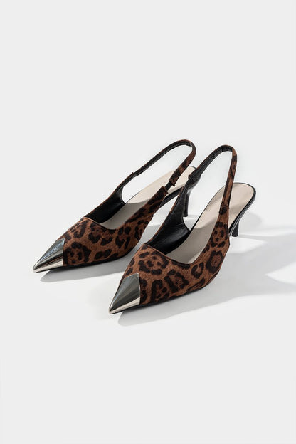 Leopard Metallic Pointed Toe Heels - MISMIMCSHG2510130120-BROWN-37