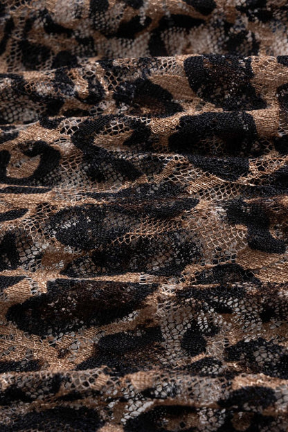 Leopard Print Lace Patchwork Backless Sleeveless Bodysuit - MISMIMCWTO2509160033-KHAKI-S