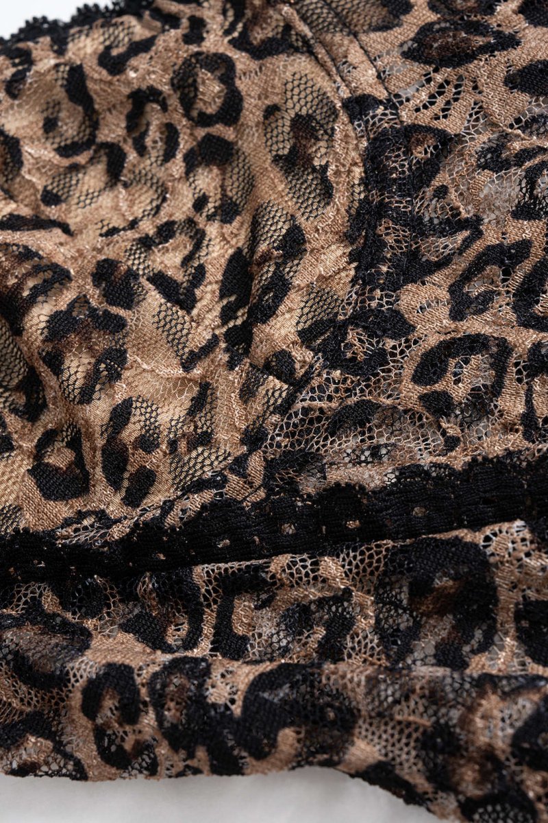 Leopard Print Lace Patchwork Backless Sleeveless Bodysuit - MISMIMCWTO2509160033-KHAKI-S