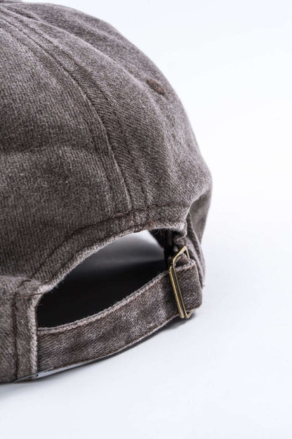 Letter Embroidery Distressed Baseball Hat - MISMIMCAHH2411190053-COFFEE-F