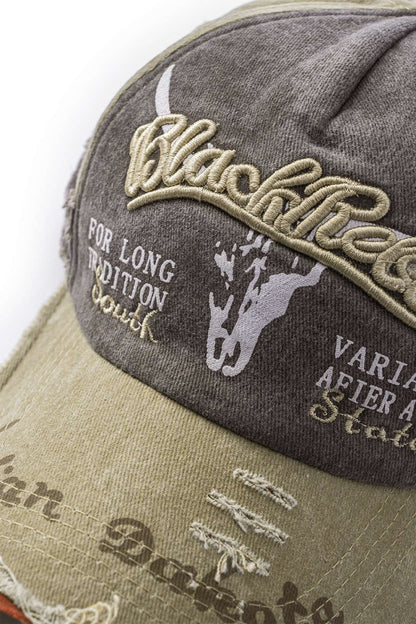 Letter Embroidery Distressed Baseball Hat - MISMIMCAHH2411190053-SAGE-F