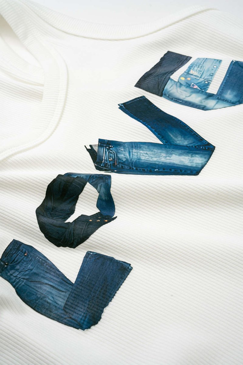 Letter Print Sleeveless Bodysuit - MISMIMCWTO2504150048-WHITE-XS