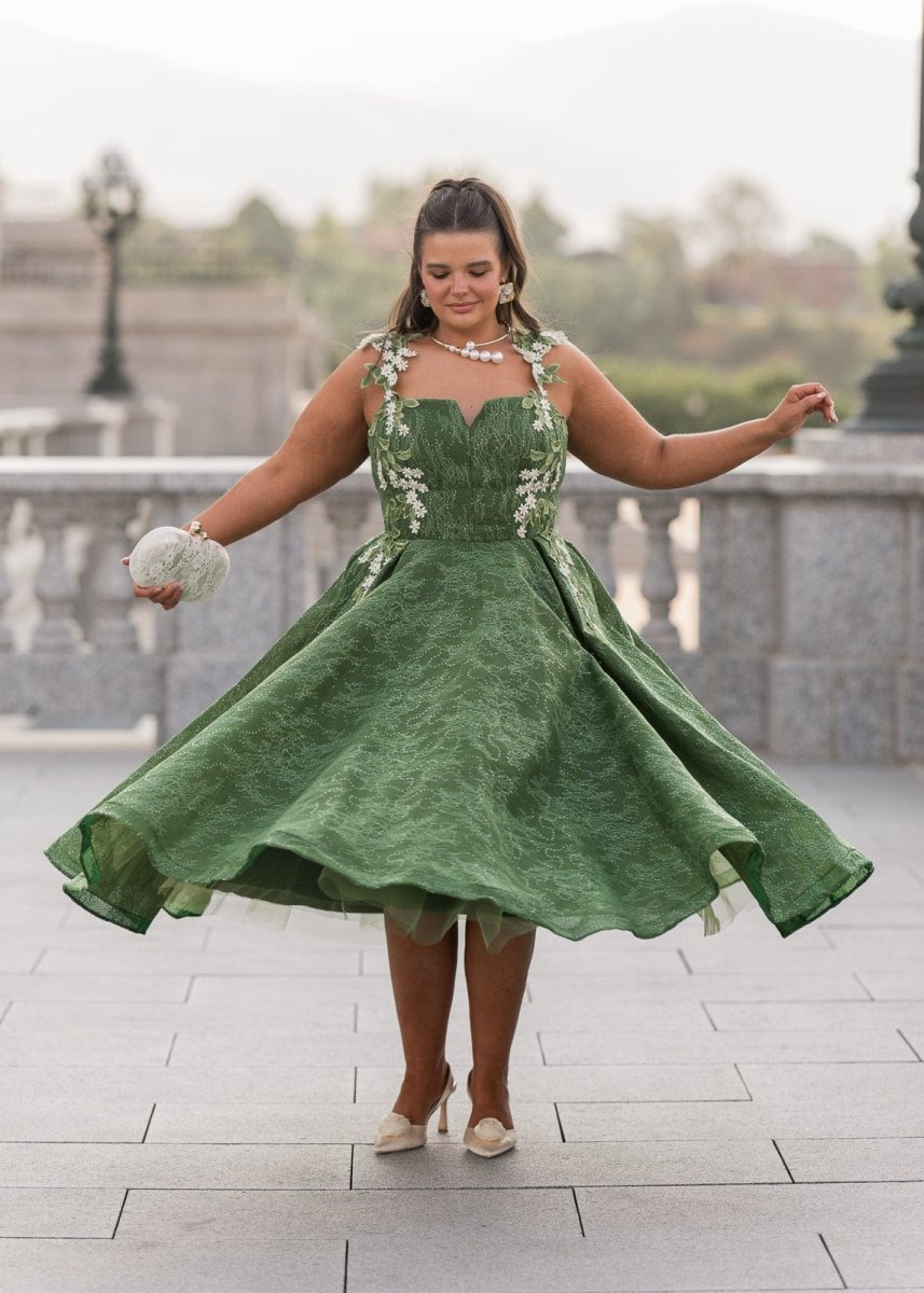 Lily Petal Dress - MISMIJK24190-W-GRN-00