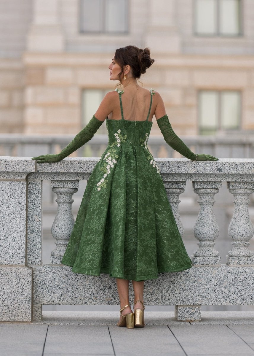 Lily Petal Dress - MISMIJK24190-W-GRN-00