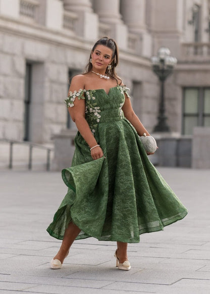 Lily Petal Dress - MISMIJK24190-W-GRN-00