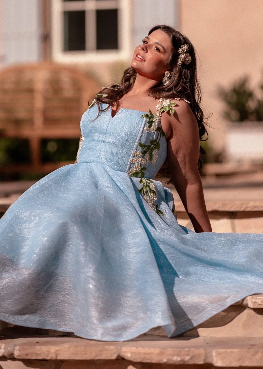 Lily Petal Dress - MISMIJK24190-W-BLU-00