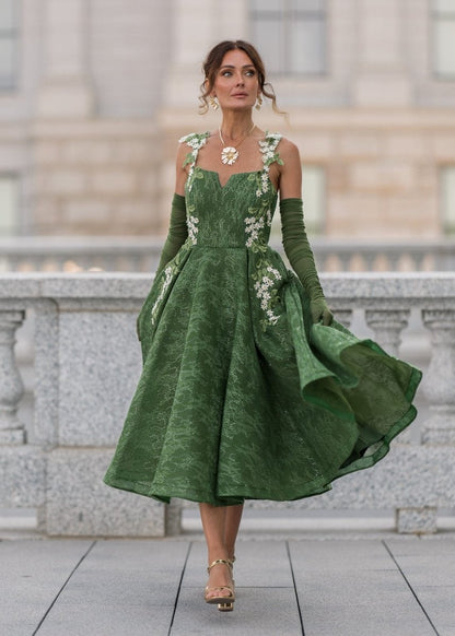 Lily Petal Dress - MISMIJK24190-W-GRN-00