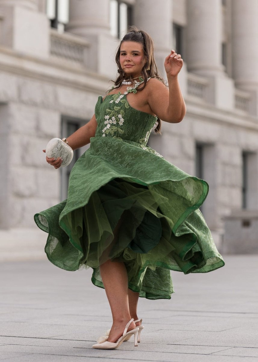 Lily Petal Dress - MISMIJK24190-W-GRN-00