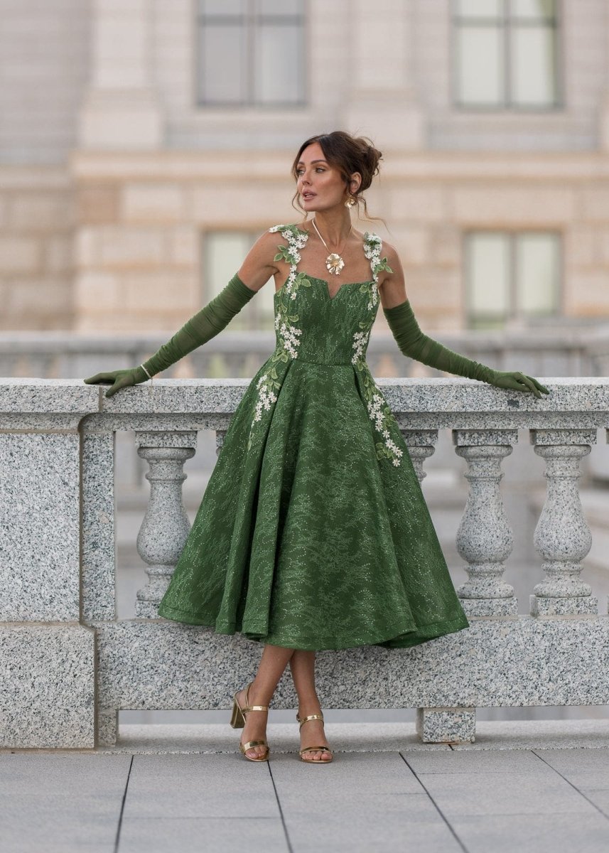 Lily Petal Dress - MISMIJK24190-W-GRN-00