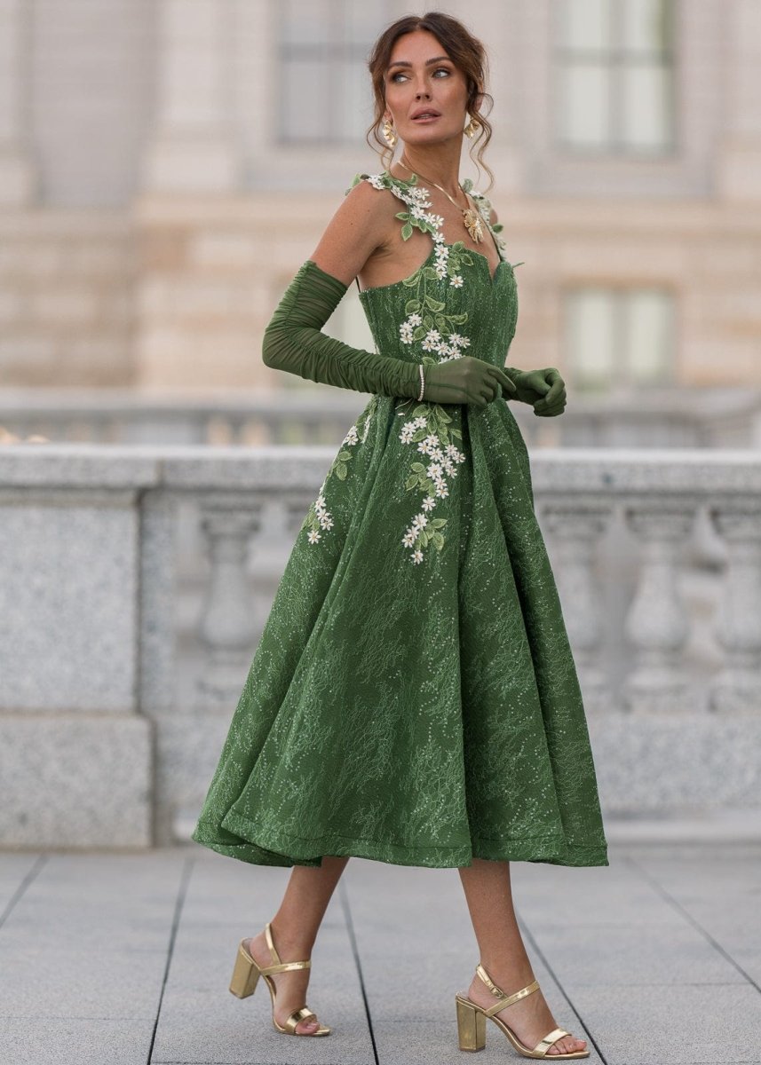 Lily Petal Dress - MISMIJK24190-W-GRN-00