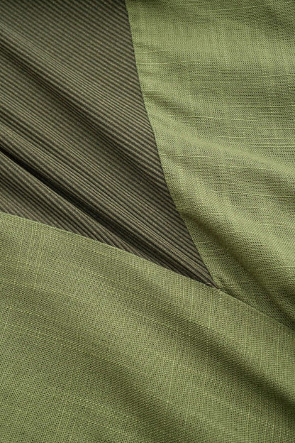 Linen Patchwork Ruched Asymmetrical Sleeveless Maxi Dress - MISMIMCWDA2504080052-MILITARY-XS