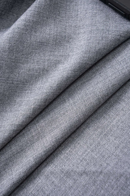 Linen Solid Ruched Skirt - MISMIMCWBK2504300049-GRAY-S