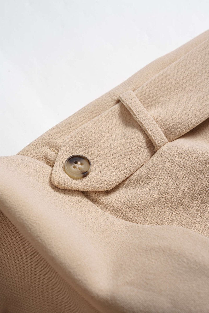 Linen Tie Front Asymmetrical Vest - MISMIMCWOV2507020009-KHAKI-XS