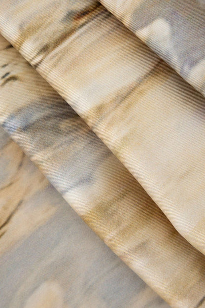 Marble Print High Waisted Full - length Straight Leg Pants - MISMIMCWBP2304260116-BEIGE-XXS