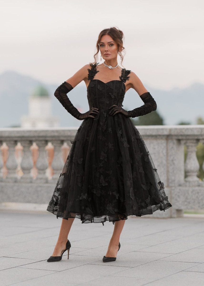 Mariposa Midi Formal Dress - Black - MISMIJK24074-W-BLK-00