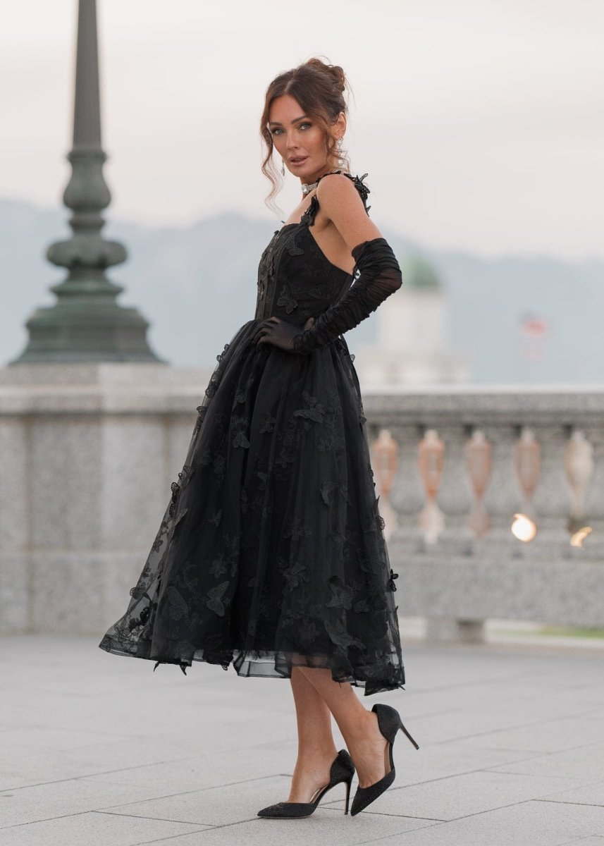 Mariposa Midi Formal Dress - Black - MISMIJK24074-W-BLK-00