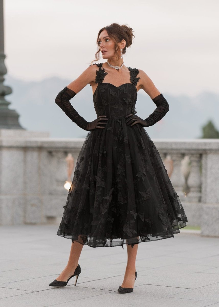 Mariposa Midi Formal Dress - Black - MISMIJK24074-W-BLK-00