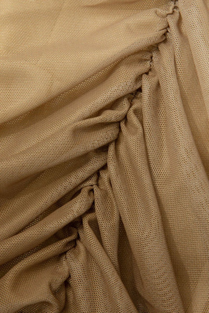 Mesh Ruched Cami Maxi Dress - MISMIMCWDA2308010030-TAN-XXS