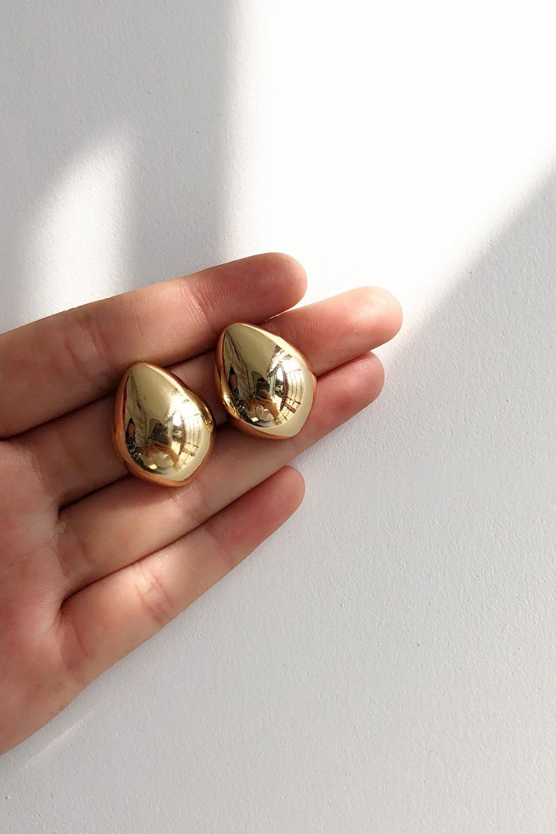 Metal Drop Shaped Earrings - MISMIMCAJE2308140017-GOLD-F