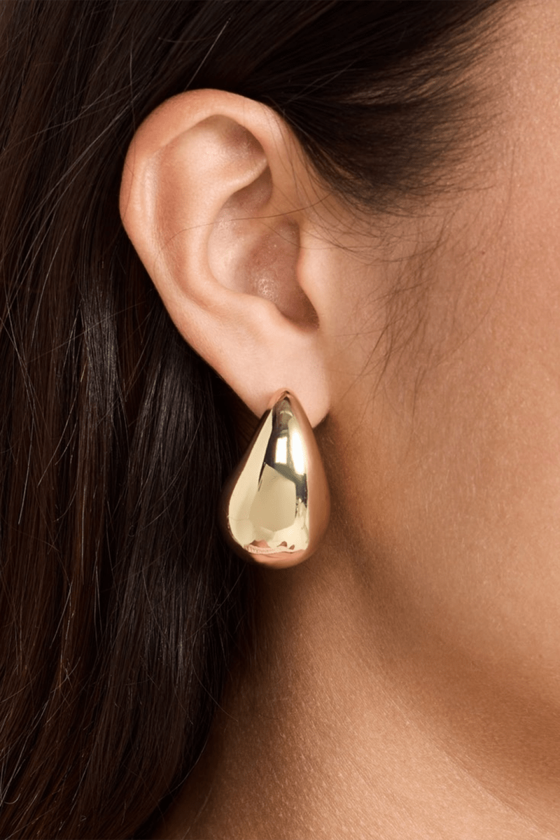 Metal Drop Shaped Earrings - MISMIMCAJE2308140017-GOLD-F