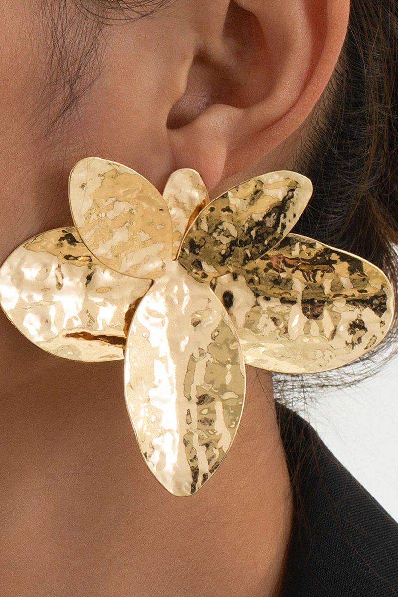 Metal Exaggerated Irregular Earrings - MISMIMCAJE2503100060-GOLD-F