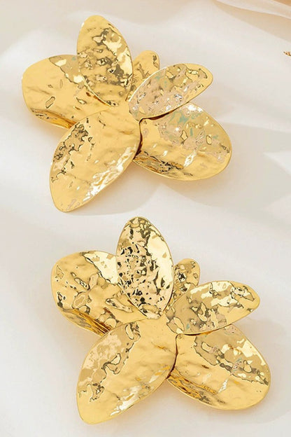 Metal Exaggerated Irregular Earrings - MISMIMCAJE2503100060-GOLD-F