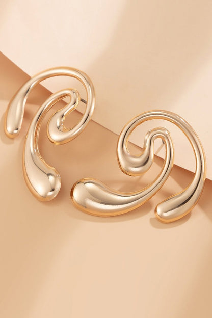 Metal Geometric Earrings - MISMIMCAJE2407160082-GOLD-F