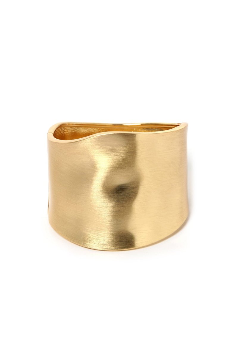 Metal Wide Cuff Bracelet - MISMIMCAJB2403140189-GOLD-F