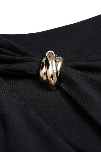 Metallic Cut Out Long Sleeve Bodysuit - MISMIMCWTO2509080003-BLACK-XS