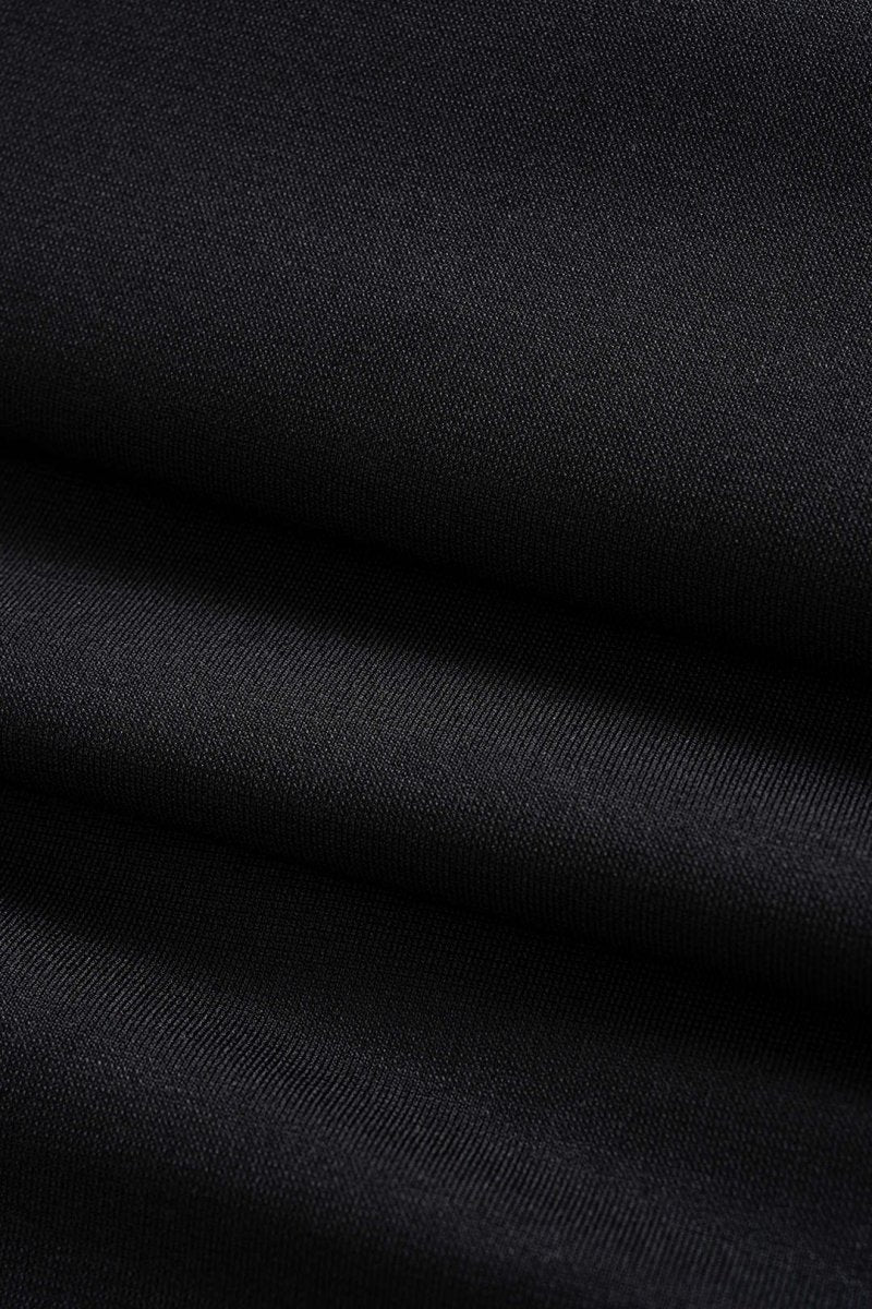 Metallic Eyelet Zipper Sleeveless Midi Dress - MISMIMCWDB2507230109-BLACK-S