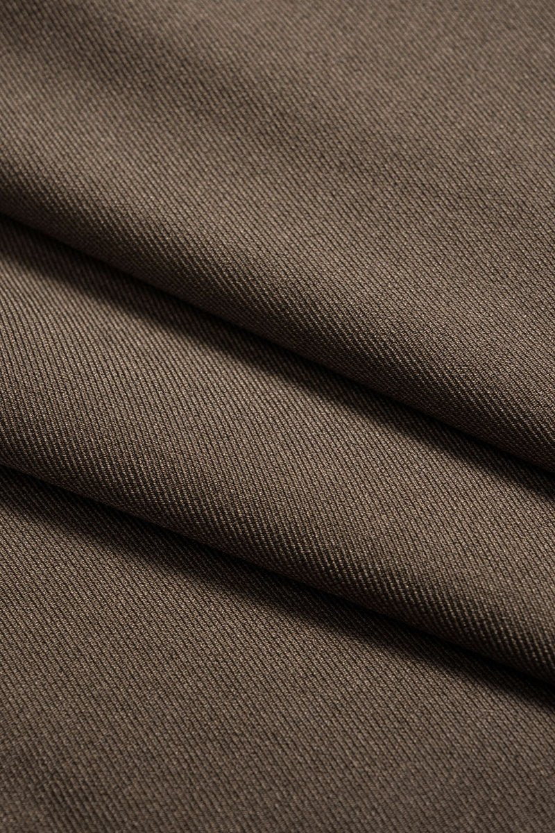 Metallic Ruched Zipper Asymmetrical Short Sleeve Mini Dress - MISMIMCWDC2509230035-BROWN-XS