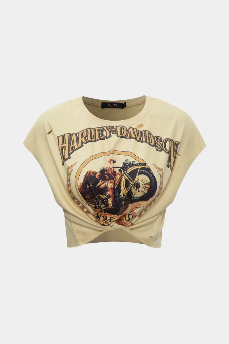 Motorbike Graphic Print Sleeveless T-Shirt - MISMIMCWTS2301050019-KHAKI-XS