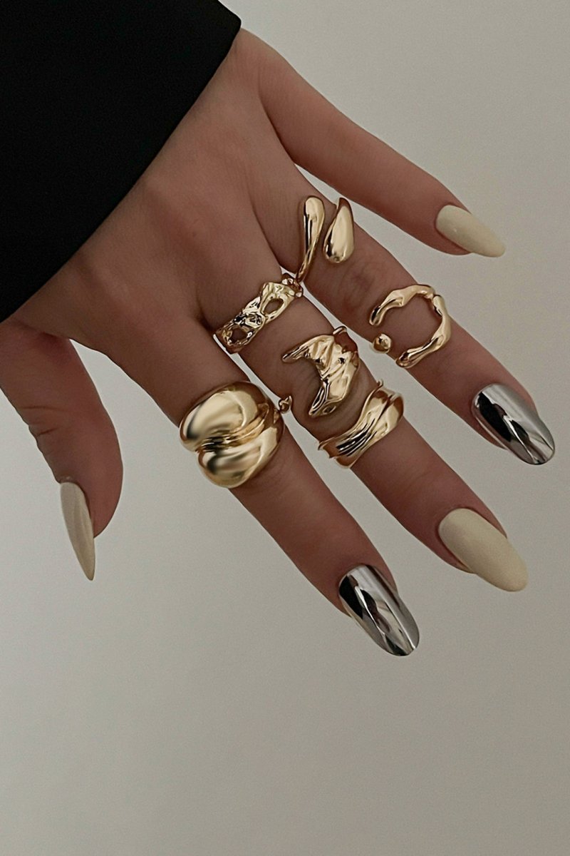 Multi - Layer Irregular Ring - MISMIMCAJR2501100103-GOLD-F