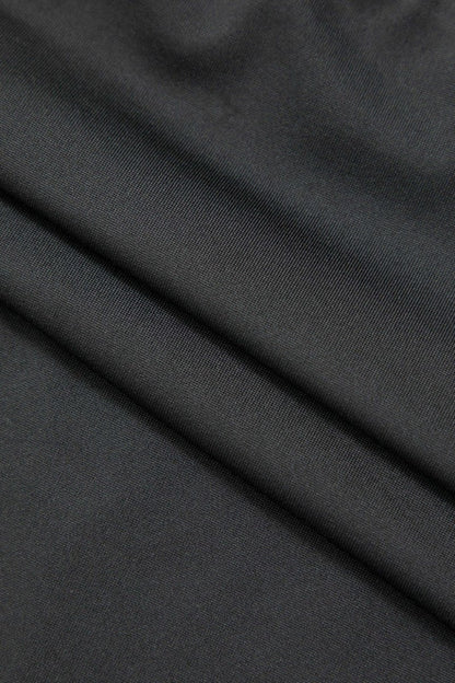 Neck Faux Leather Paneled Long Sleeve Bodysuit - MISMIMCWTL2308010083-BLACK-XS