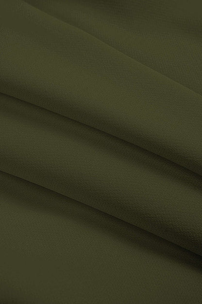 Notched Lapel Button Long - Sleeve Top And Pleated Trousers Set - MISMIMCWSC2507140013-OLIVE-XS