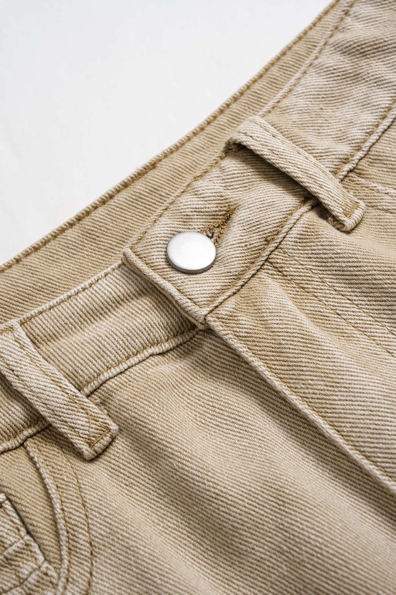 Ombre Multi Pocket Wide Leg Cargo Jeans - MISMIMCWNJ2309110048-KHAKI-XS