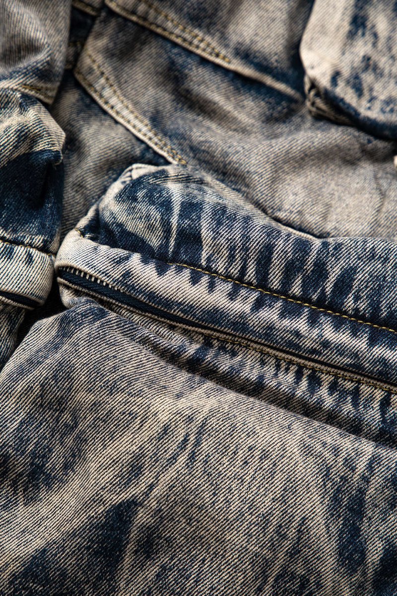 Ombre Multi Pocket Wide Leg Cargo Jeans - MISMIMCWNJ2309110048-CADET BLUE-XS